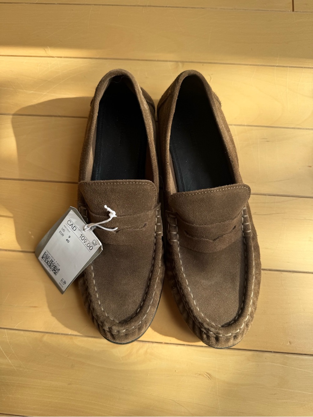 New H&M premium real leather suede loafer